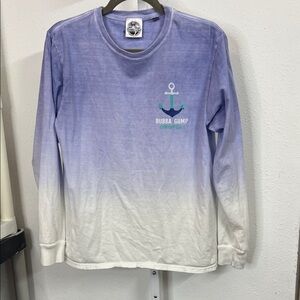 Bubba Gump Hombre Purple and White Gradient Long Sleeve Tee